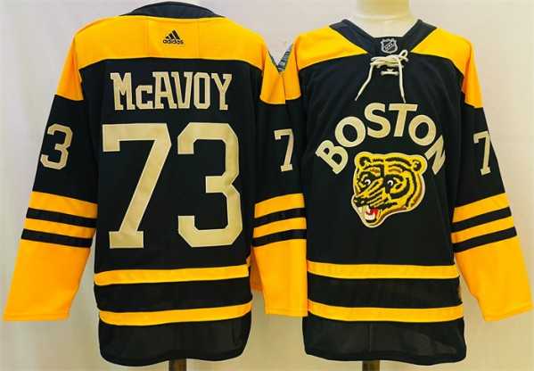 Men%27s Boston Bruins #73 Charlie McAvoy Black Classic Primegreen Stitched Jersey